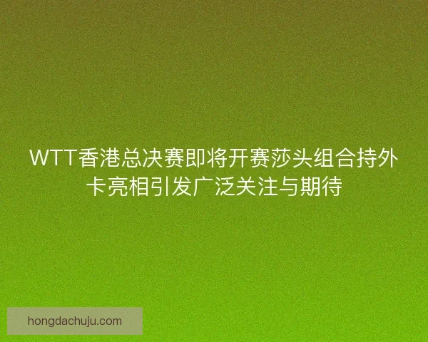 WTT香港总决赛即将开赛莎头组合持外卡亮相引发广泛关注与期待