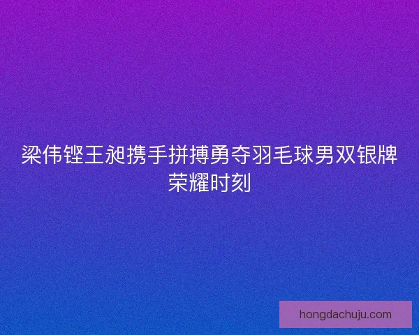 梁伟铿王昶携手拼搏勇夺羽毛球男双银牌荣耀时刻 梁伟铿王昶携手拼搏勇夺羽毛球男双银牌荣耀时刻
