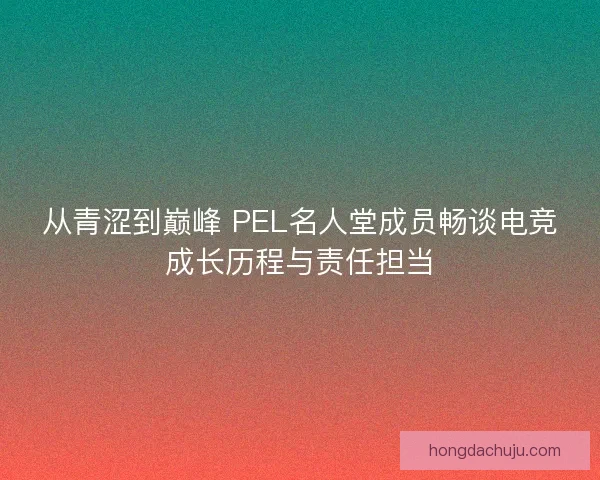 从青涩到巅峰 PEL名人堂成员畅谈电竞成长历程与责任担当